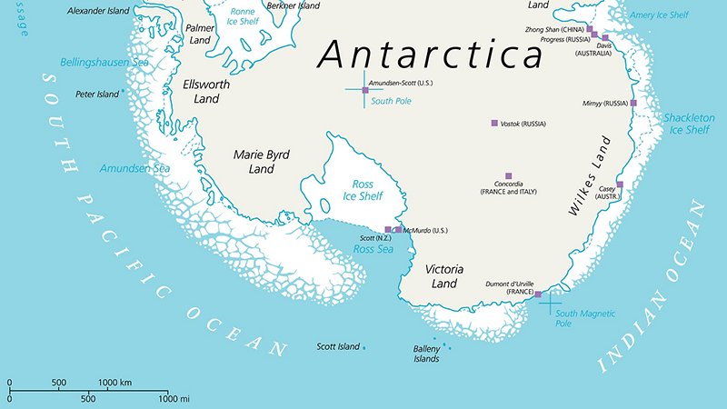 Mare e piattaforma di Ross, Antartide