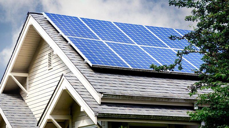 Photovoltaic on the roof of a house
