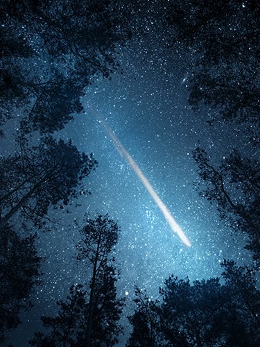 Meteor in the atmosphere