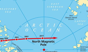 The North Pole may drift nearly 27 metres west by century’s end