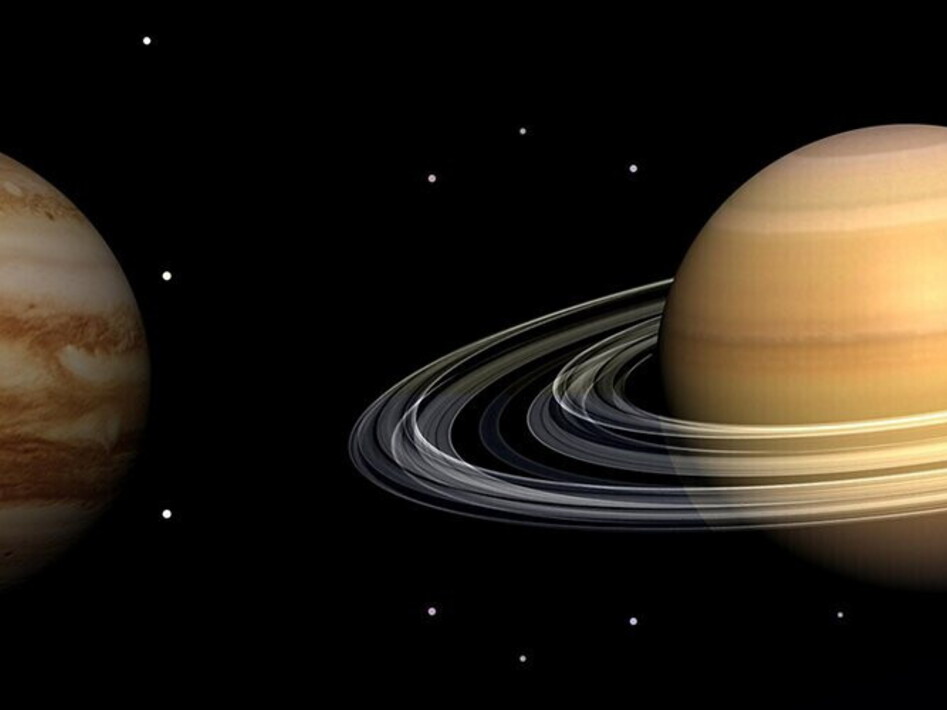Jupiter and Saturn in conjunction for one day