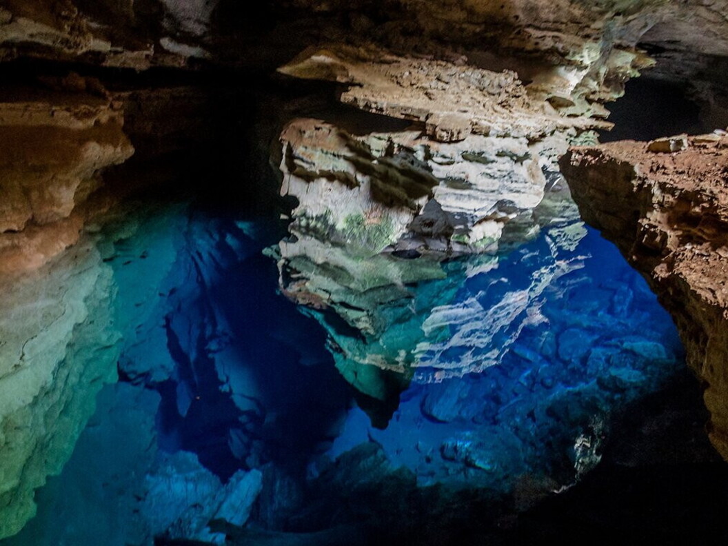 Il Poço Azul e la sua acqua calma e trasparente