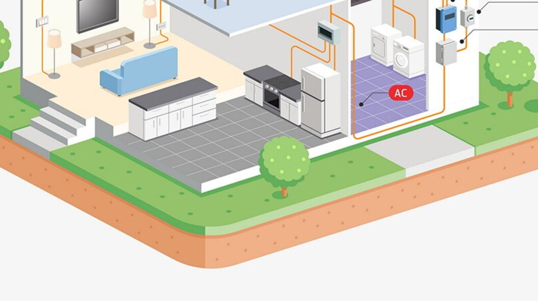 Schema di un impianto solare domestico