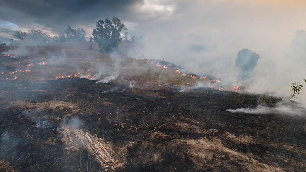 Incendio nella steppa australiana