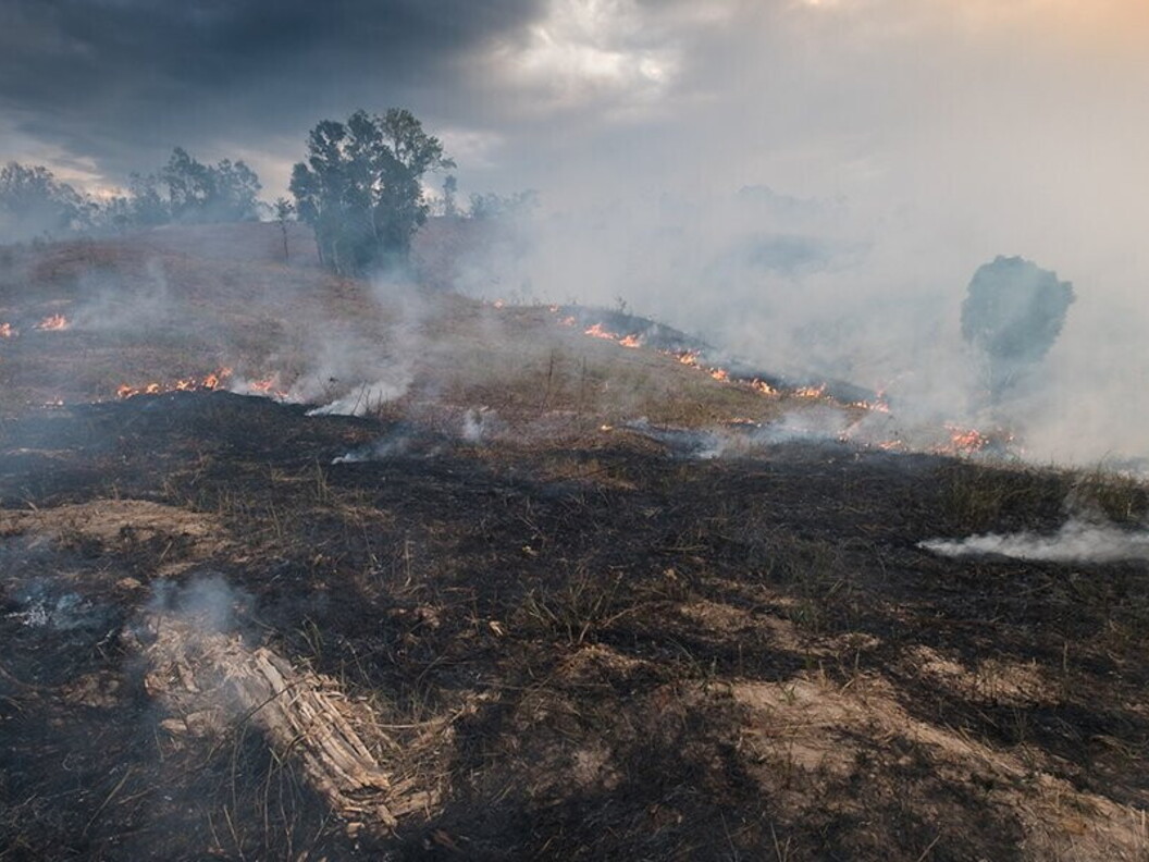 Incendio nella steppa australiana