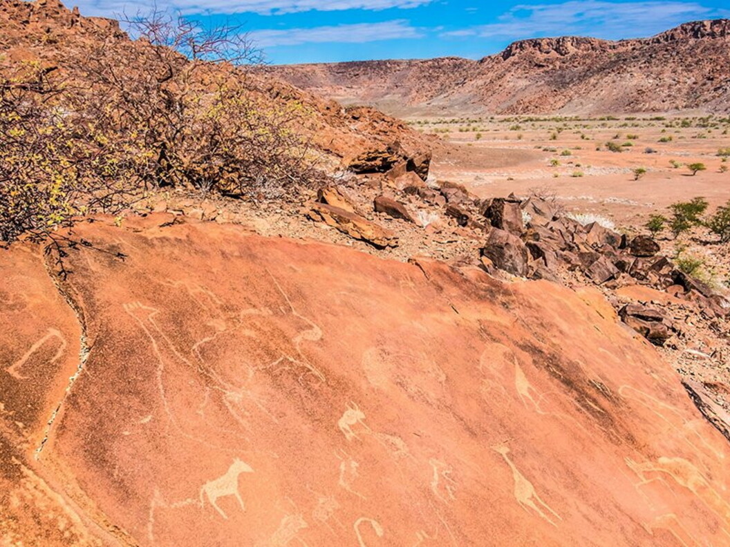 Incisioni rupestri in Namibia