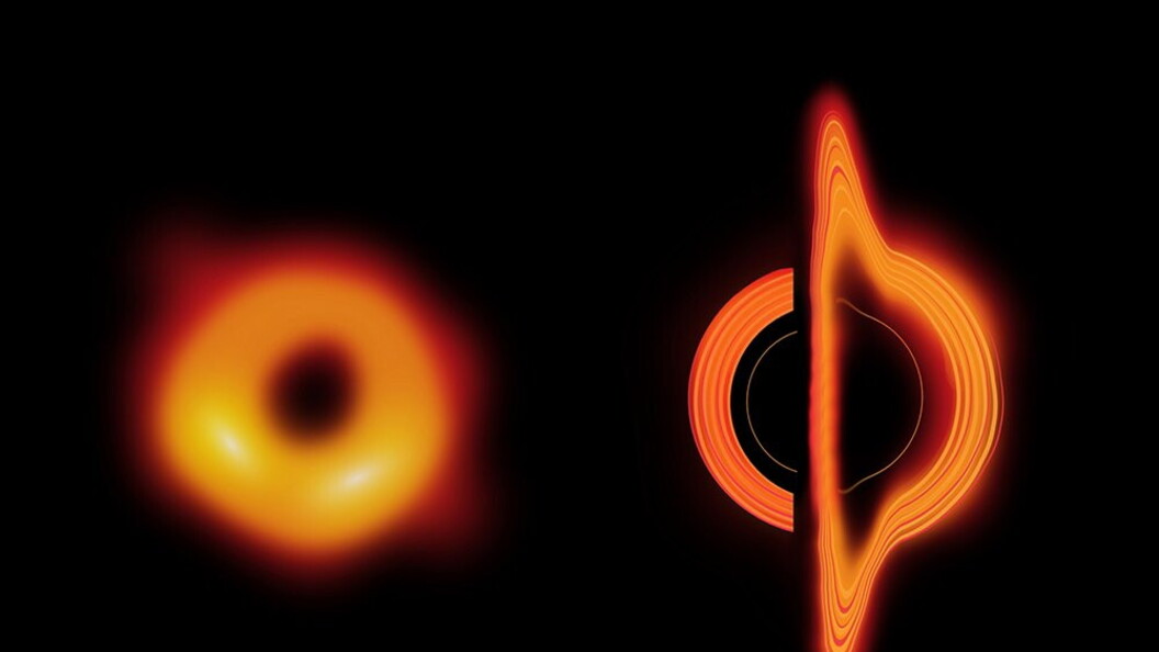 Immagine reale e ricostruita di un buco