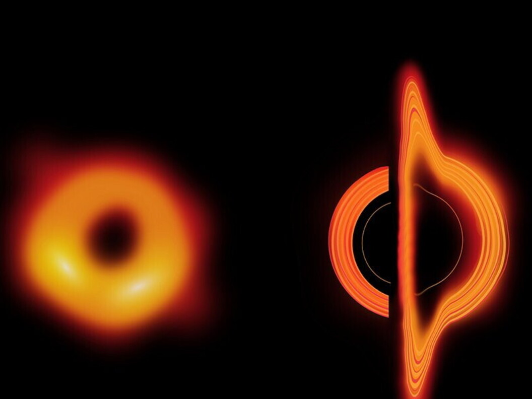 Immagine reale e ricostruita di un buco