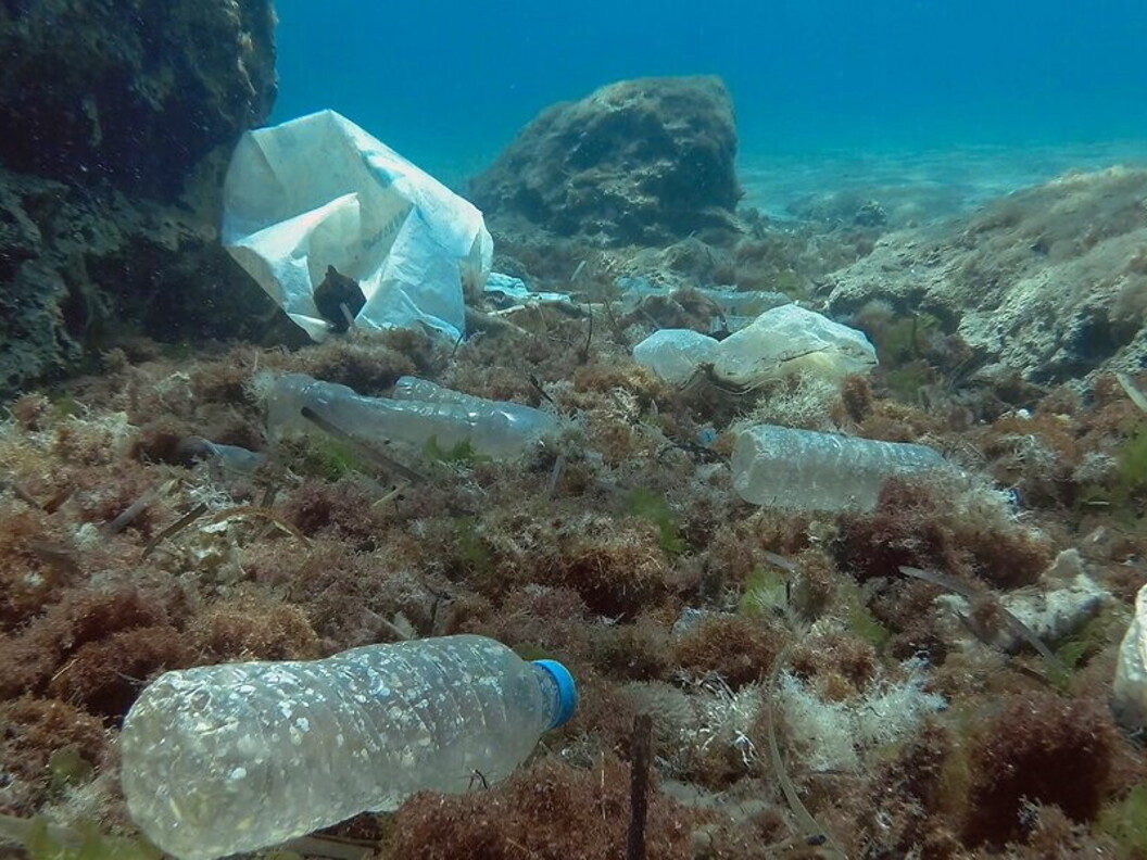 Bottiglie sul fondale