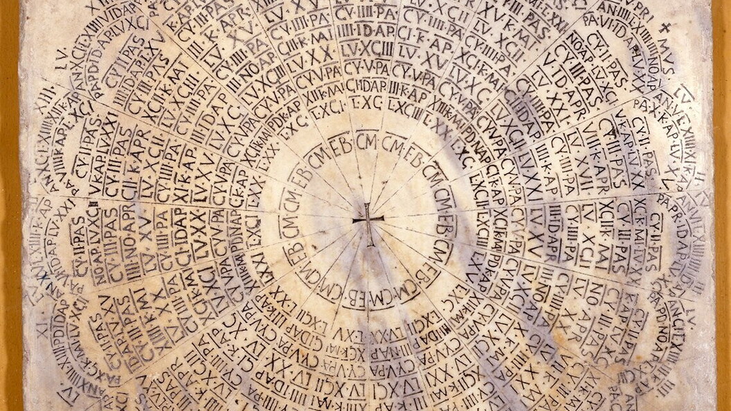 Lastra con calendario pasquale - su concessione dell'Opera di Religione della Diocesi di Ravenna.