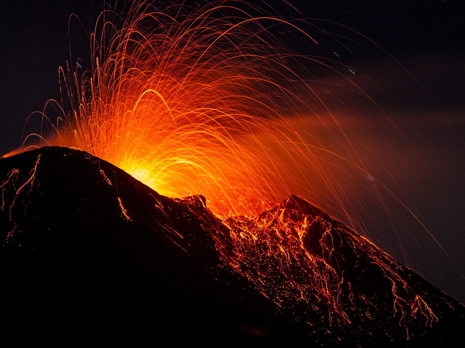 Verde come un vulcano attivo